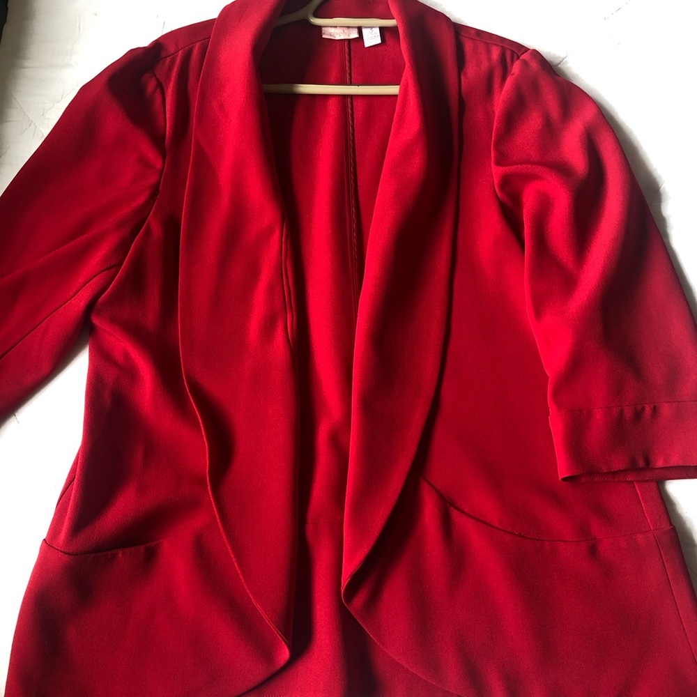 Chico’s Loose Fitting Red Blazer Size 3 (XL)